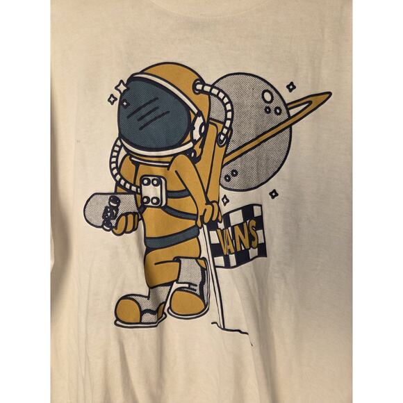 New Vans Off The Wall Spaced Cadet Astronaut Shirt White Mens L Skateboard - Picture 4 of 7